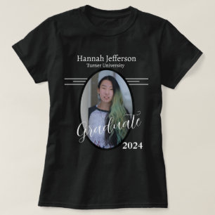 Modern Black and White Photo Graduate T-Shirt
