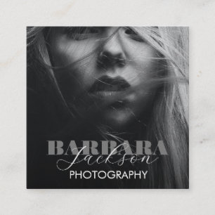 Modern black and white photo minimal photography  square business card