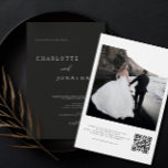 Modern Black and White Photo QR Code Wedding Invitation<br><div class="desc">Modern Black and White Photo QR Code Wedding Invitation</div>