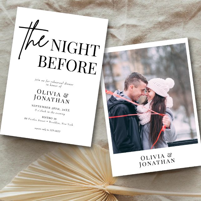 Modern Black and White Photo Rehearsal Dinner Invitation (Creator Uploaded)