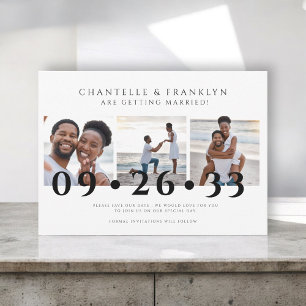 modern black and white photo save the date  invitation