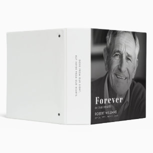 Modern Black and White Photo Sympathy Memorial Binder