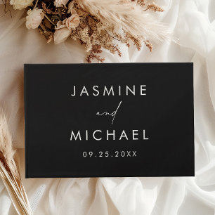 Modern Black and White Photo Wedding Guest Book