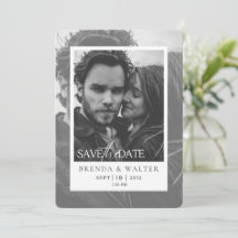 Modern Black and White Photo Wedding Invitation