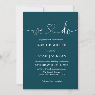 Modern black and white Photo Wedding Invitation
