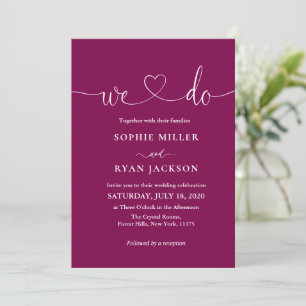 Modern black and white Photo Wedding Invitation