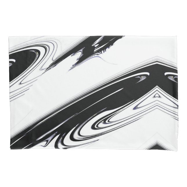 Modern Black and White Pillowcase (Front)