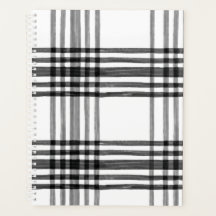 Modern Black and White Plaid Planner and Organizer