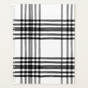 Modern Black and White Plaid Planner and Organizer