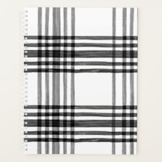 Modern Black and White Plaid Planner and Organizer