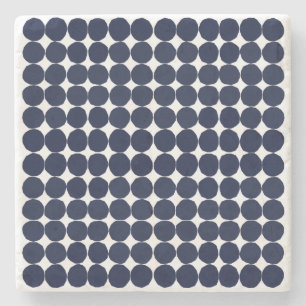 Modern black and white polka dot coaster