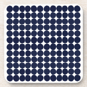 Modern black and white polka dot coaster