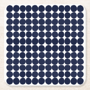 Modern black and white polka dot coaster