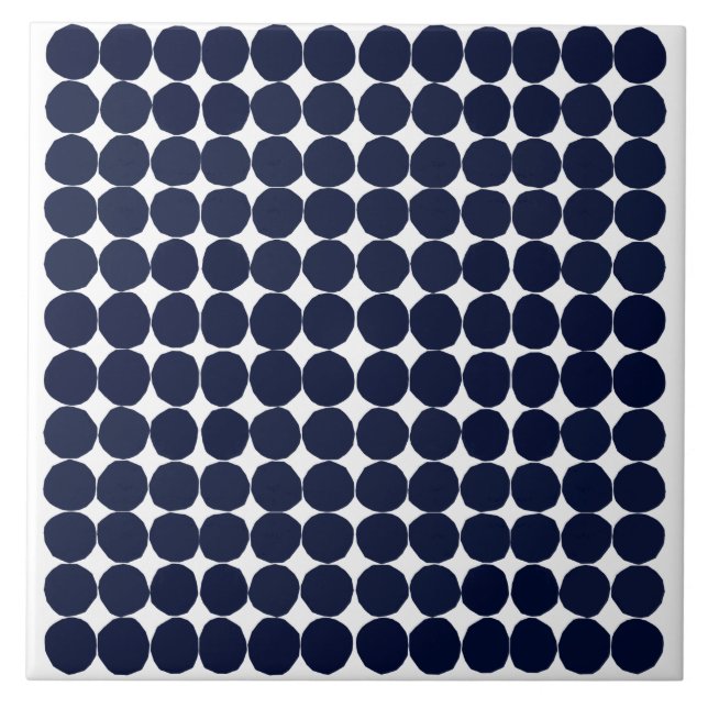 Modern black and white polka dot tile (Front)