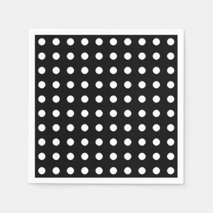 Modern black and white polka dots party napkin