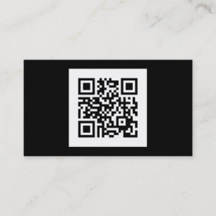 Modern Black and White QR Code Business Card
