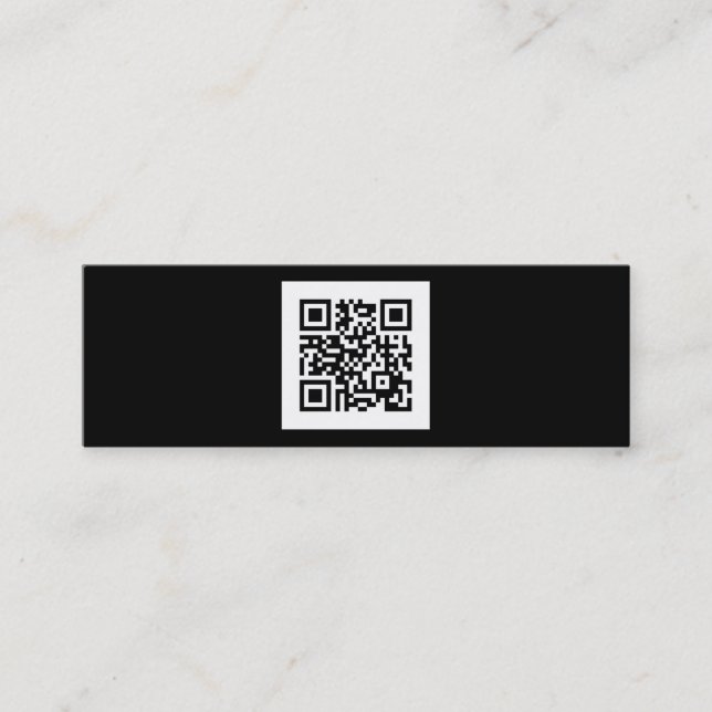 Modern Black and White QR Code Mini Business Card (Front)