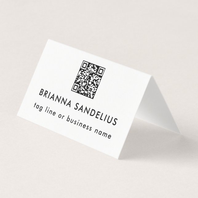 Modern Black and White QR Code Professional (Front)