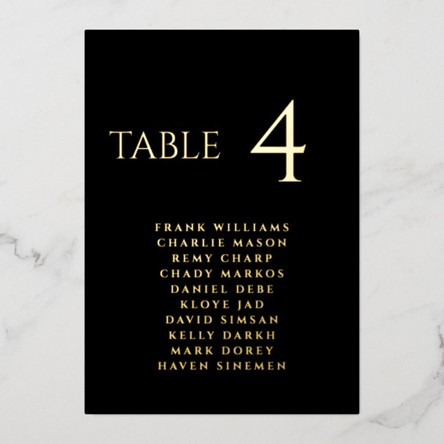 Modern Black and White Real Foil Foil Invitation (Front)