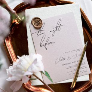 Modern Black and White Rehearsal Dinner Invitation
