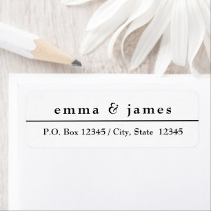 Modern Black and White Return Address Labels 