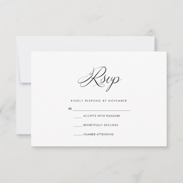 Modern Black and White RSVP Card (Front)