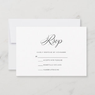 Modern Black and White RSVP Card