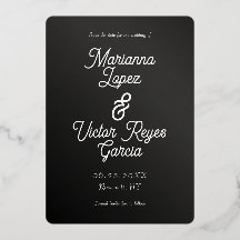 Modern Black and White Save the Date