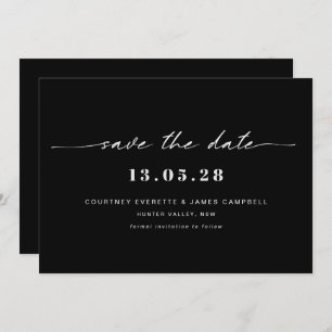 Modern black and white save the date invitation