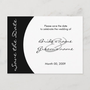 Modern Black and White Save the Date Postcards