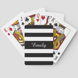 Modern Black And White Script Name Playing Cards