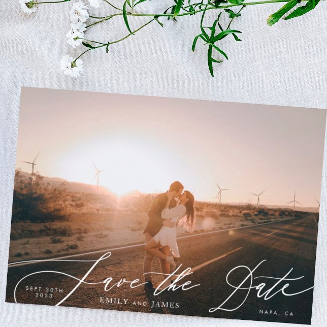 Modern Black and White Simple Photo The Wedding Save The Date (Creator Uploaded)