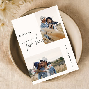 Modern Black and White Simple Photo Wedding Invitation