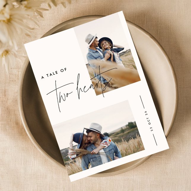 Modern Black and White Simple Photo Wedding Invitation (Creator Uploaded)