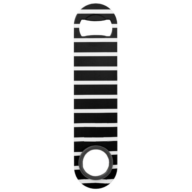 Modern Black and White Stripe  Bar Key (Front)