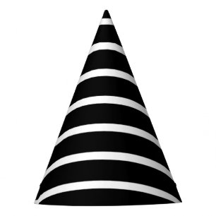 Modern Black and White Stripe Party Hat