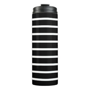 Modern Black and White Stripe  Thermal Tumbler