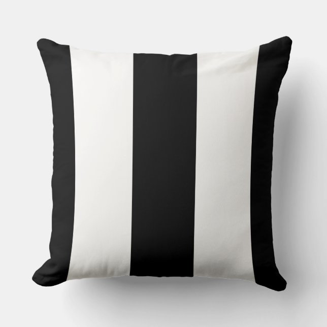 Modern black and white striped cushion (Front)