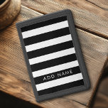 Modern Black and White Striped Pattern Custom Name Trifold Wallet<br><div class="desc">Rugby Stripes - A preppy pattern with bold stripes and a monogram of your first or last name. This design includes a trendy white striped pattern - If your art still needs to be adjusted, click on the Customize This button. This will take you to a design area where you...</div>