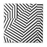 Modern Black and White Stripes Geometric Pattern Tile<br><div class="desc">This stylish and modern black and white stripes geometric pattern is perfect for any trendy individual. It's contemporary and elegant print is great for any occasion or gift.</div>