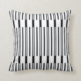 Modern Black and White Stripes on Stripes Pillow