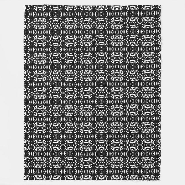 Modern black and white stylish Tao Fleece Blanket (Front)