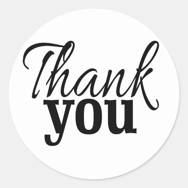 Modern Black And White Thank You Seal (Front)
