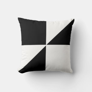 Modern Black and White Throw Pillow