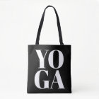 Modern black and white typography yoga workout