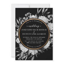 Modern Black and White Watercolor Floral Frame