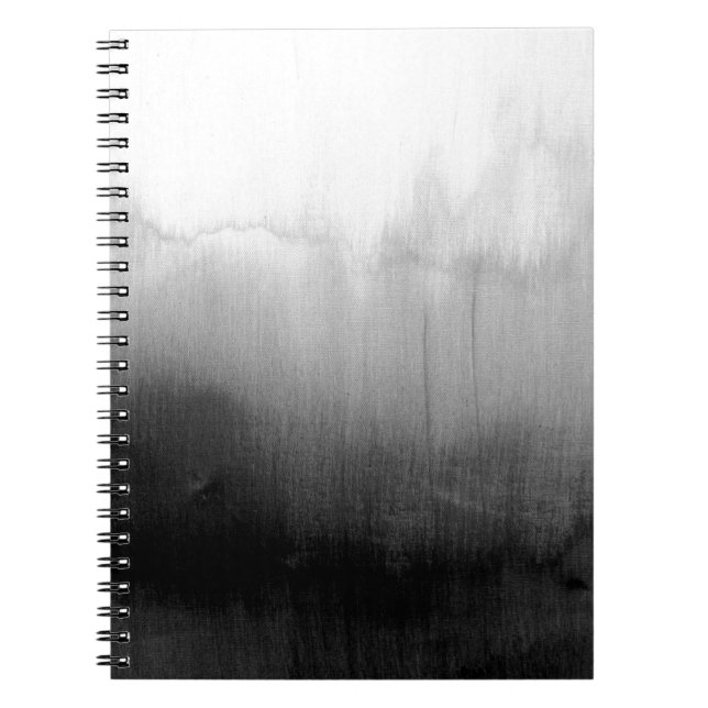 Modern Black and White Watercolor Gradient Notebook (Front)