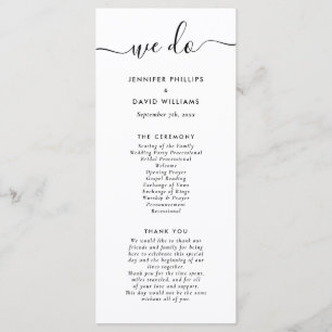 Modern Black and White We Do Wedding Program