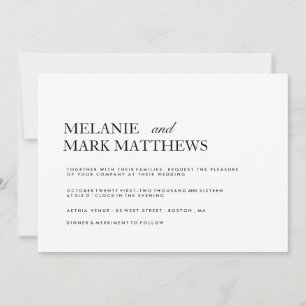 Modern Black and White Wedding Invitations