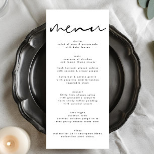 Modern Black and White Wedding Menu